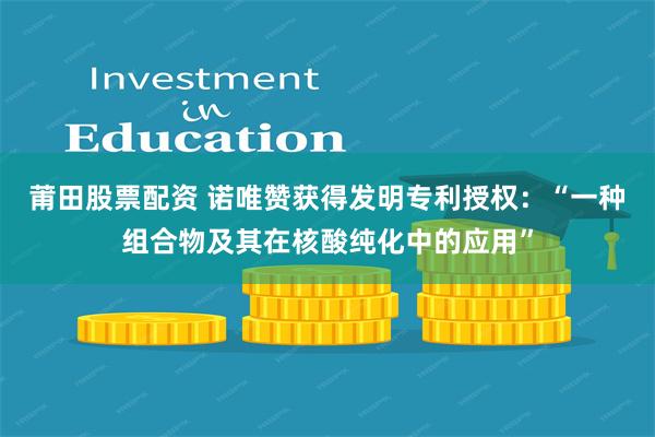 莆田股票配资 诺唯赞获得发明专利授权：“一种组合物及其在核酸纯化中的应用”