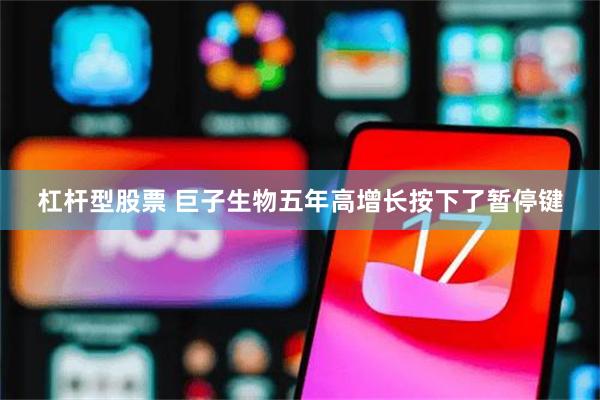 杠杆型股票 巨子生物五年高增长按下了暂停键