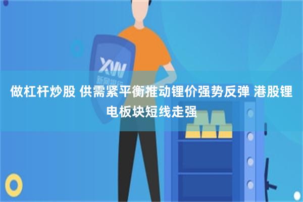 做杠杆炒股 供需紧平衡推动锂价强势反弹 港股锂电板块短线走强