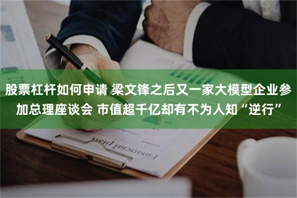 股票杠杆如何申请 梁文锋之后又一家大模型企业参加总理座谈会 市值超千亿却有不为人知“逆行”