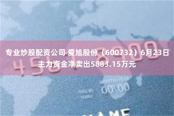 专业炒股配资公司 爱旭股份（600732）6月23日主力资金净卖出5883.15万元