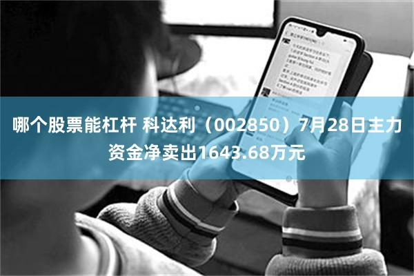 哪个股票能杠杆 科达利（002850）7月28日主力资金净卖出1643.68万元