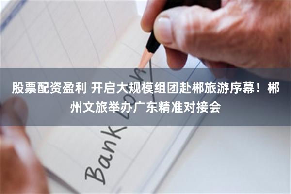 股票配资盈利 开启大规模组团赴郴旅游序幕！郴州文旅举办广东精准对接会