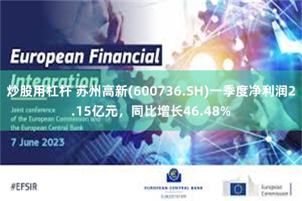 炒股用杠杆 苏州高新(600736.SH)一季度净利润2.15亿元，同比增长46.48%
