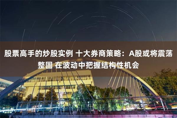 股票高手的炒股实例 十大券商策略:A股或将震荡整固 在波动中把握结构性机会