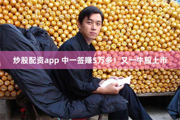 炒股配资app 中一签赚5万多！又一牛股上市